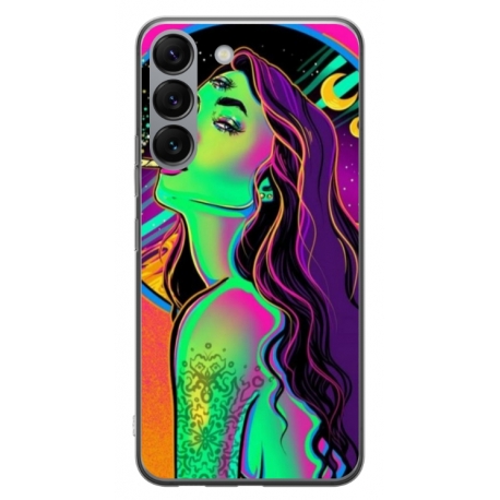 Husa personalizata tip carcasa HQPrint pentru Samsung Galaxy S23 Plus, model Colorful Girl, multicolor, S1D1M0249