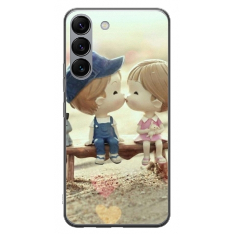 Husa personalizata tip carcasa HQPrint pentru Samsung Galaxy S23 Plus, model Kiss, multicolor, S1D1M0259