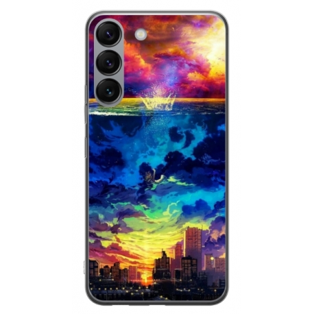 Husa personalizata tip carcasa HQPrint pentru Samsung Galaxy S23 Plus, model Abstract City, multicolor, S1D1M0263