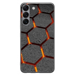 Husa personalizata tip carcasa HQPrint pentru Samsung Galaxy S23 Plus, model Lava Hex, multicolor, S1D1M0265