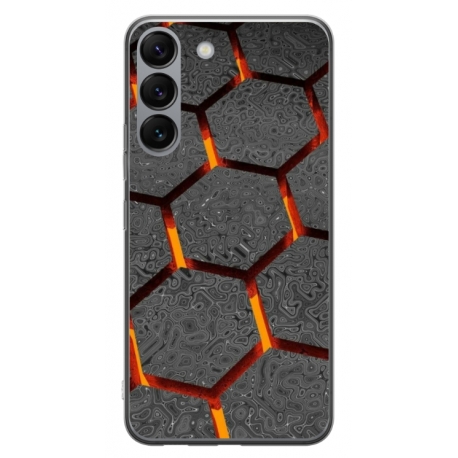 Husa personalizata tip carcasa HQPrint pentru Samsung Galaxy S23 Plus, model Lava Hex, multicolor, S1D1M0265