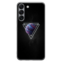 Husa personalizata tip carcasa HQPrint pentru Samsung Galaxy S23 Plus, model Triangle Planet, multicolor, S1D1M0278