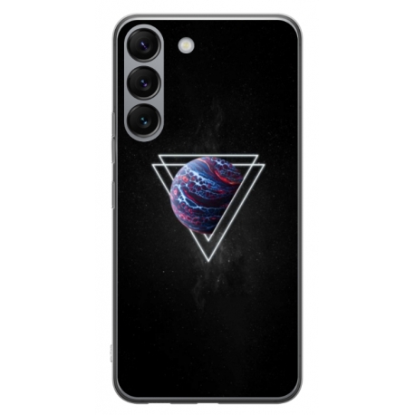 Husa personalizata tip carcasa HQPrint pentru Samsung Galaxy S23 Plus, model Triangle Planet, multicolor, S1D1M0278