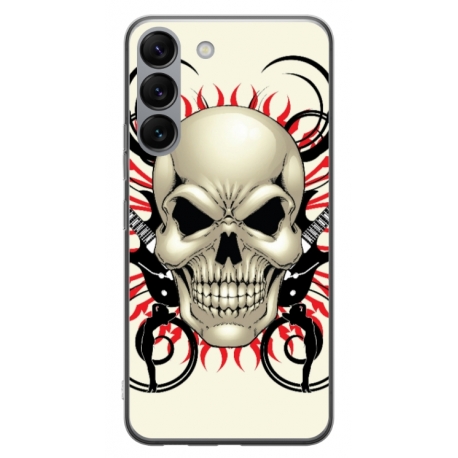 Husa personalizata tip carcasa HQPrint pentru Samsung Galaxy S23 Plus, model Skull 1, multicolor, S1D1M0284