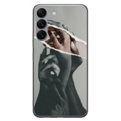 Husa personalizata tip carcasa HQPrint pentru Samsung Galaxy S23 Plus, model Black and White Hands, multicolor, S1D1M0300