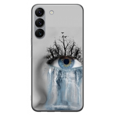 Husa personalizata tip carcasa HQPrint pentru Samsung Galaxy S23 Plus, model Teary Eye, multicolor, S1D1M0307