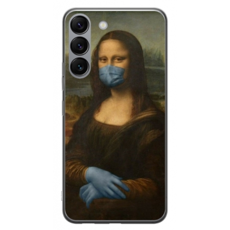 Husa personalizata tip carcasa HQPrint pentru Samsung Galaxy S23 Plus, model Covid Mona Lisa, multicolor, S1D1M0327