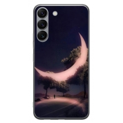 Husa personalizata tip carcasa HQPrint pentru Samsung Galaxy S23 Plus, model Moon in the Trees, multicolor, S1D1M0331
