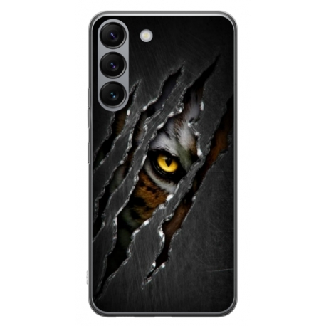 Husa personalizata tip carcasa HQPrint pentru Samsung Galaxy S23 Plus, model Hidden Tiger, multicolor, S1D1M0332