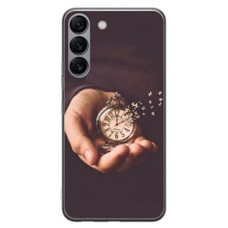 Husa personalizata tip carcasa HQPrint pentru Samsung Galaxy S23 Plus, model Time Flies 1, multicolor, S1D1M0364