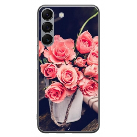 Husa personalizata tip carcasa HQPrint pentru Samsung Galaxy S23 Plus, model Flowers 22, multicolor, S1D1M0379