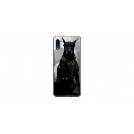 Husa personalizata tip carcasa HQPrint pentru Samsung Galaxy A20e, model Doberman, multicolor, S1D1M0018