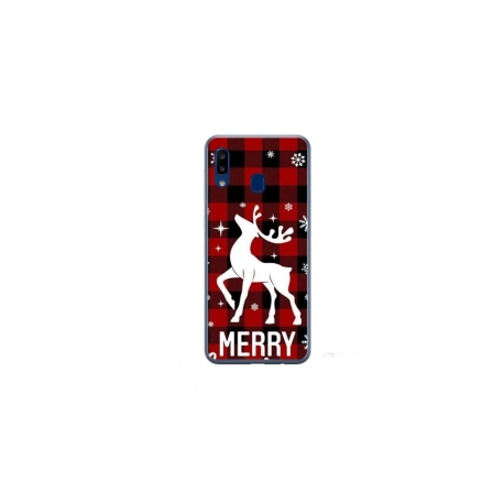 Husa personalizata tip carcasa HQPrint pentru Samsung Galaxy A20e, model Merry Christmas Reindeer 2, multicolor, S1D1M0050