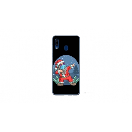 Husa personalizata tip carcasa HQPrint pentru Samsung Galaxy A20e, model Covid Santa, multicolor, S1D1M0055