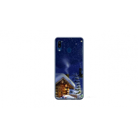 Husa personalizata tip carcasa HQPrint pentru Samsung Galaxy A20e, model Christmas Cottage, multicolor, S1D1M0059