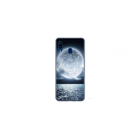 Husa personalizata tip carcasa HQPrint pentru Samsung Galaxy A20e, model Moon Sky, multicolor, S1D1M0228
