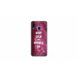 Husa personalizata tip carcasa HQPrint pentru Samsung Galaxy A20e, model Keep Calm and Sparkle On, multicolor, S1D1M0252