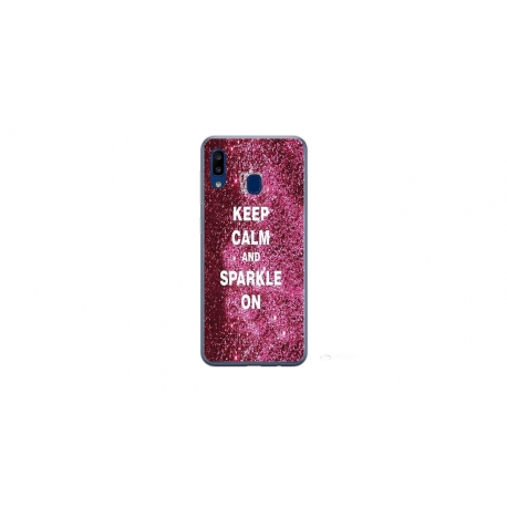 Husa personalizata tip carcasa HQPrint pentru Samsung Galaxy A20e, model Keep Calm and Sparkle On, multicolor, S1D1M0252