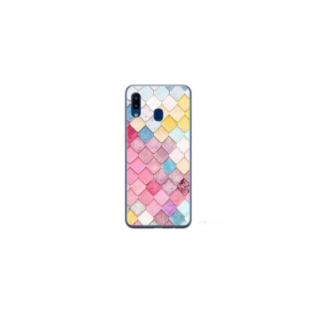 Husa personalizata tip carcasa HQPrint pentru Samsung Galaxy A20e, model Color Scales, multicolor, S1D1M0258