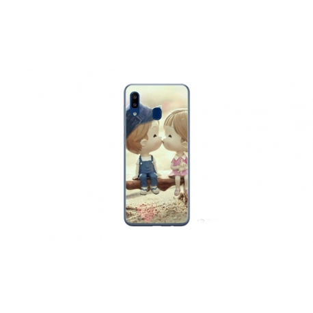 Husa personalizata tip carcasa HQPrint pentru Samsung Galaxy A20e, model Kiss, multicolor, S1D1M0259