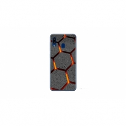Husa personalizata tip carcasa HQPrint pentru Samsung Galaxy A20e, model Lava Hex, multicolor, S1D1M0265