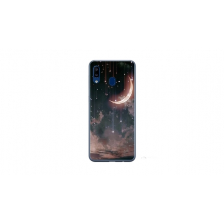 Husa personalizata tip carcasa HQPrint pentru Samsung Galaxy A20e, model Falling Stars, multicolor, S1D1M0269