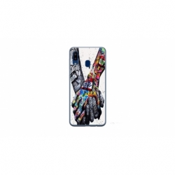 Husa personalizata tip carcasa HQPrint pentru Samsung Galaxy A20e, model Abstract Holding, multicolor, S1D1M0271