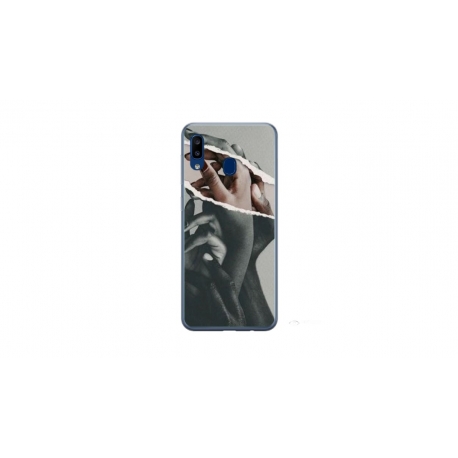 Husa personalizata tip carcasa HQPrint pentru Samsung Galaxy A20e, model Black and White Hands, multicolor, S1D1M0300
