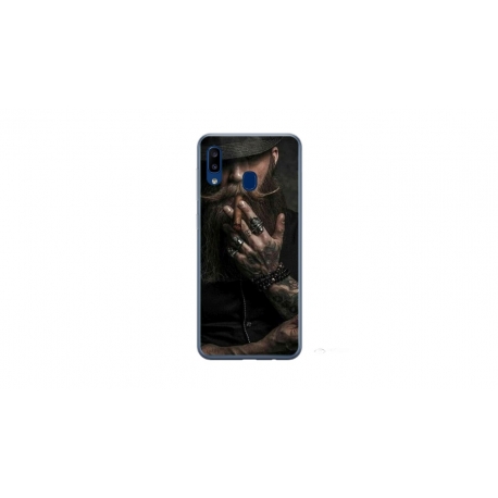 Husa personalizata tip carcasa HQPrint pentru Samsung Galaxy A20e, model Beard Man, multicolor, S1D1M0355