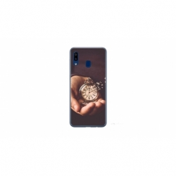 Husa personalizata tip carcasa HQPrint pentru Samsung Galaxy A20e, model Time Flies 1, multicolor, S1D1M0364