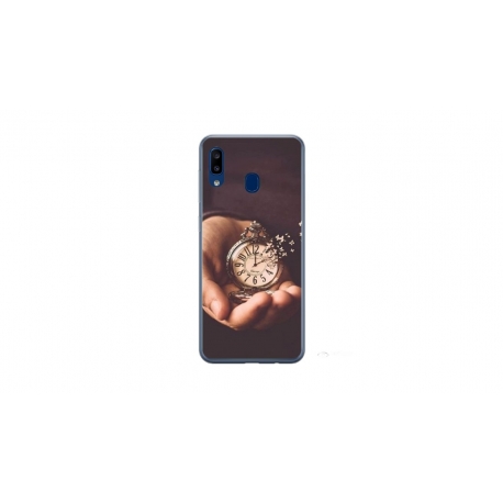 Husa personalizata tip carcasa HQPrint pentru Samsung Galaxy A20e, model Time Flies 1, multicolor, S1D1M0364