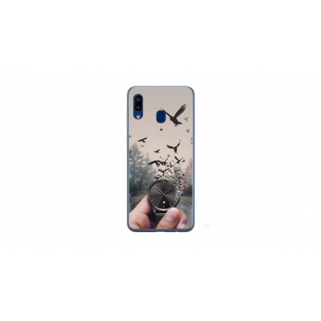 Husa personalizata tip carcasa HQPrint pentru Samsung Galaxy A20e, model Time Flies 2, multicolor, S1D1M0365