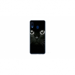 Husa personalizata tip carcasa HQPrint pentru Samsung Galaxy A40, model Black Cat 1, multicolor, S1D1M0015