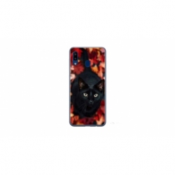 Husa personalizata tip carcasa HQPrint pentru Samsung Galaxy A40, model Black Cat 3, multicolor, S1D1M0017
