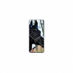Husa personalizata tip carcasa HQPrint pentru Samsung Galaxy A40, model Black Horse, multicolor, S1D1M0019