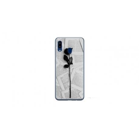 Husa personalizata tip carcasa HQPrint pentru Samsung Galaxy A40, model Black Rose, multicolor, S1D1M0021