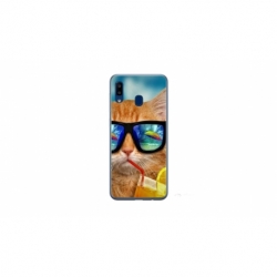 Husa personalizata tip carcasa HQPrint pentru Samsung Galaxy A40, model Cool Cat, multicolor, S1D1M0031