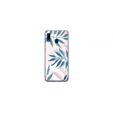 Husa personalizata tip carcasa HQPrint pentru Samsung Galaxy A40, model Leaf Design 1, multicolor, S1D1M0044