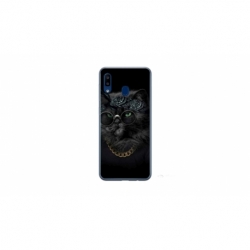 Husa personalizata tip carcasa HQPrint pentru Samsung Galaxy A40, model Black Cat 4, multicolor, S1D1M0097