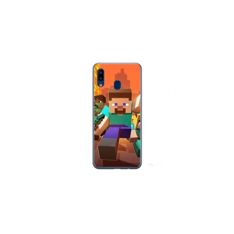 Husa personalizata tip carcasa HQPrint pentru Samsung Galaxy A40, model Minecraft 1, multicolor, S1D1M0125