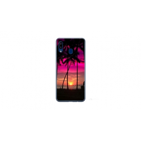 Husa personalizata tip carcasa HQPrint pentru Samsung Galaxy A40, model Beach View 1, multicolor, S1D1M0136