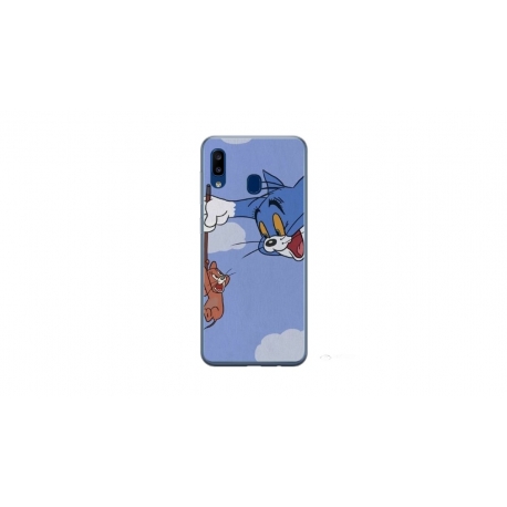 Husa personalizata tip carcasa HQPrint pentru Samsung Galaxy A40, model Tom and Jerry 1, multicolor, S1D1M0203