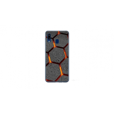 Husa personalizata tip carcasa HQPrint pentru Samsung Galaxy A40, model Lava Hex, multicolor, S1D1M0265