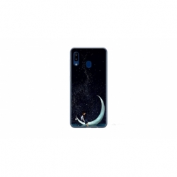 Husa personalizata tip carcasa HQPrint pentru Samsung Galaxy A40, model Moon Fishing, multicolor, S1D1M0270