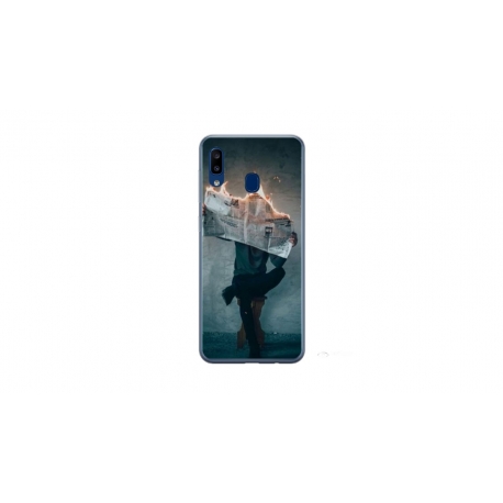 Husa personalizata tip carcasa HQPrint pentru Samsung Galaxy A40, model Burn the News, multicolor, S1D1M0345