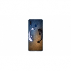 Husa personalizata tip carcasa HQPrint pentru Samsung Galaxy A40, model Ying and Yang Fish, multicolor, S1D1M0390