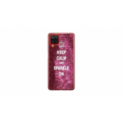 Husa personalizata tip carcasa HQPrint pentru Samsung Galaxy A12, model Keep Calm and Sparkle On, multicolor, S1D1M0252