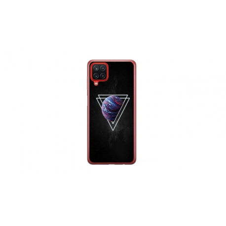 Husa personalizata tip carcasa HQPrint pentru Samsung Galaxy A12, model Triangle Planet, multicolor, S1D1M0278
