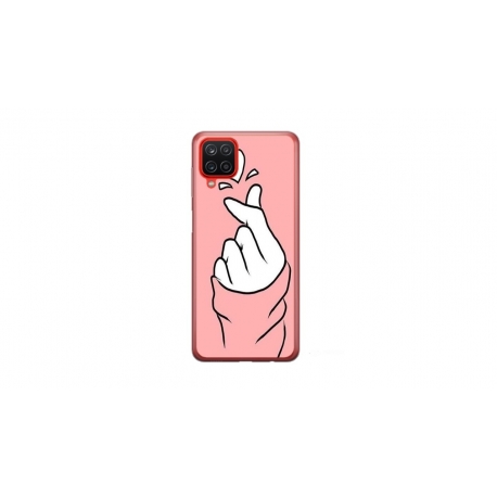 Husa personalizata tip carcasa HQPrint pentru Samsung Galaxy A12, model Heart Snap, multicolor, S1D1M0285