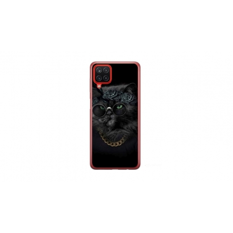 Husa personalizata tip carcasa HQPrint pentru Samsung Galaxy A12 5G, model Black Cat 4, multicolor, S1D1M0097